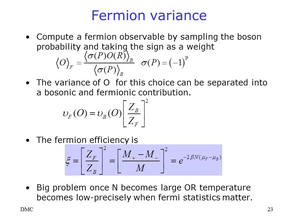 Fermion variance
