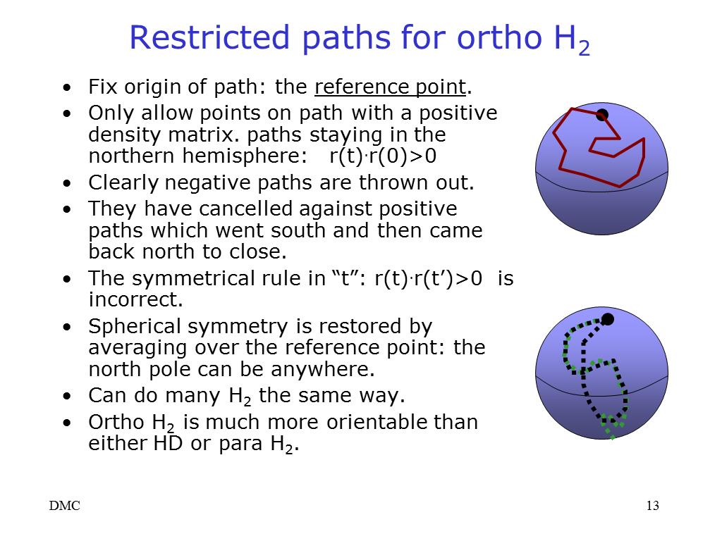 Restricted paths for ortho H2