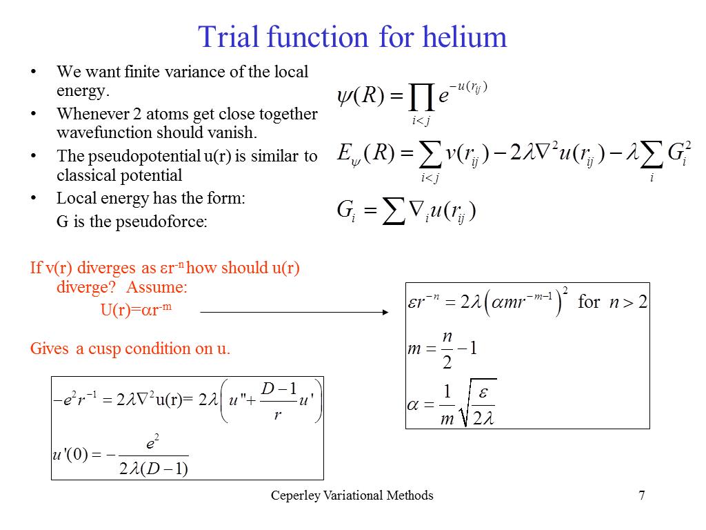 Trial function for helium