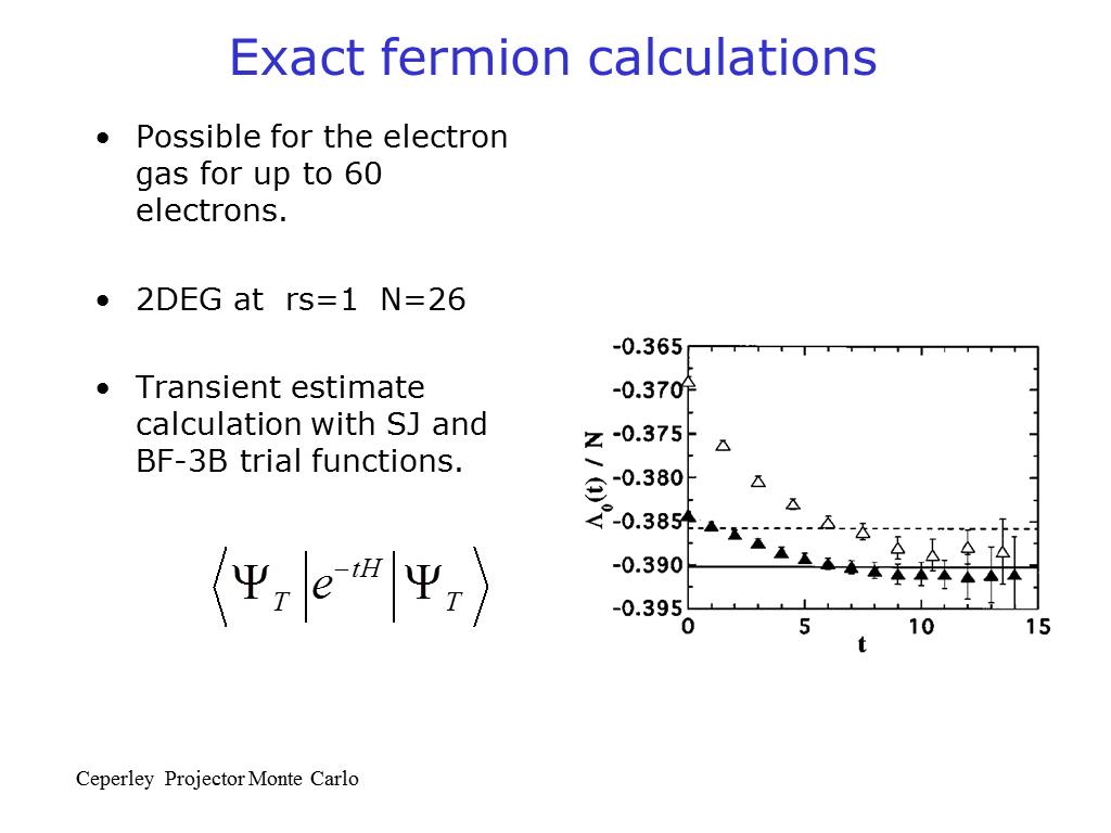 Exact fermion calculations