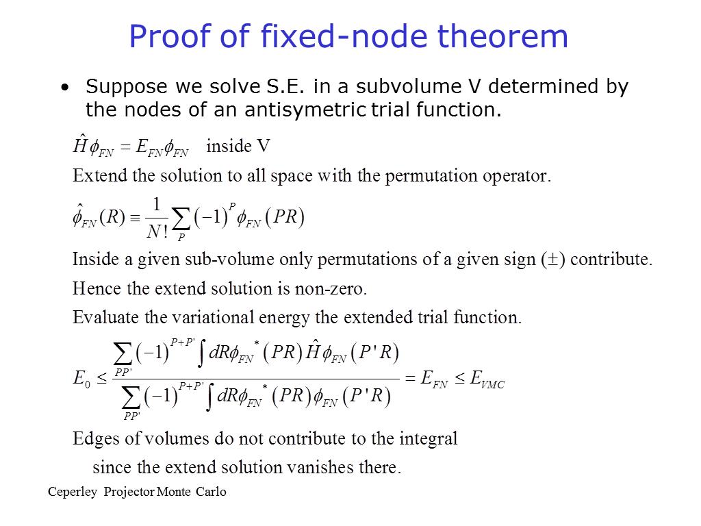 Proof of fixed-node theorem