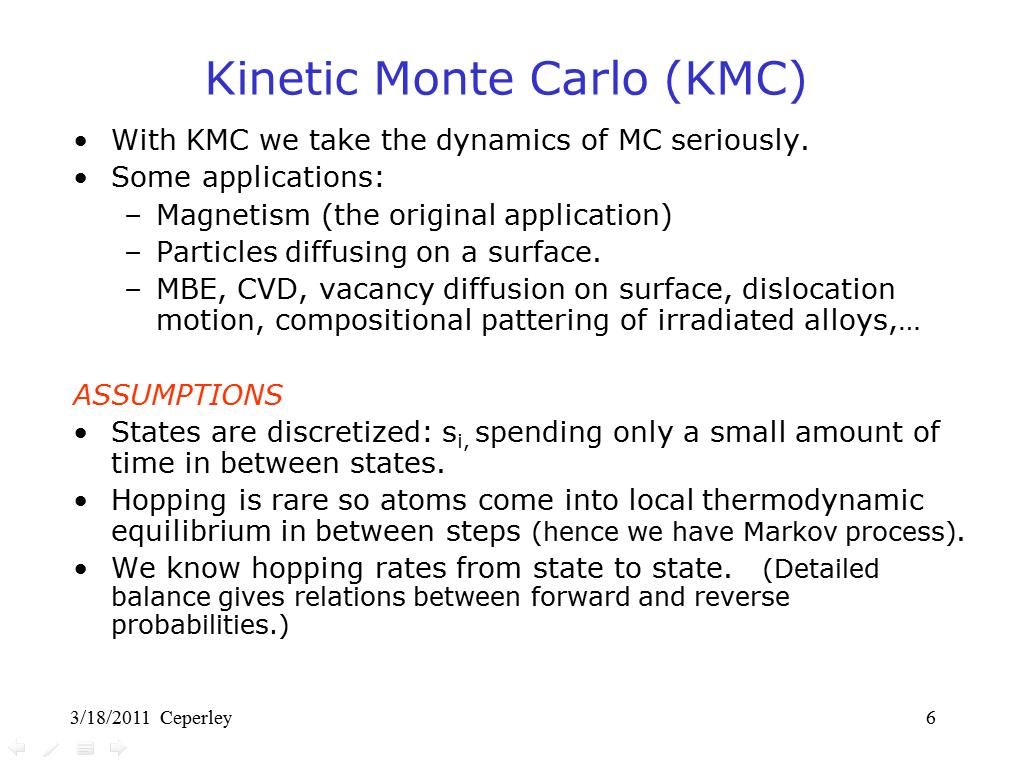 Kinetic Monte Carlo (KMC)