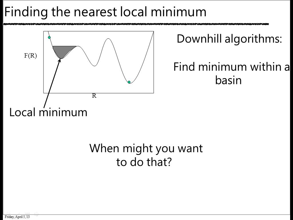 Finding the nearest local minimum