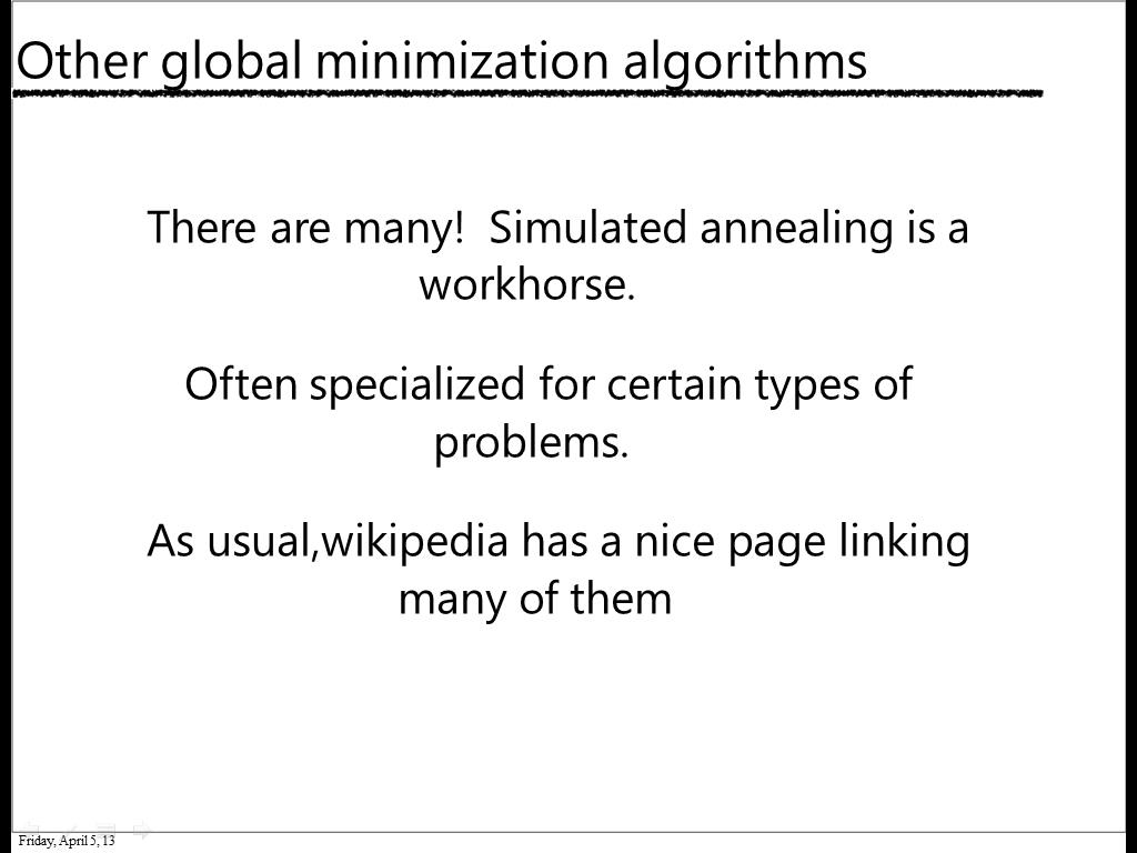 Other global minimization algorithms
