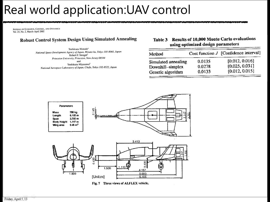 Real world application: UAV control