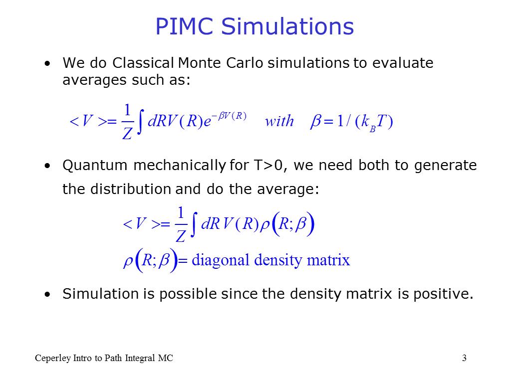 PIMC Simulations