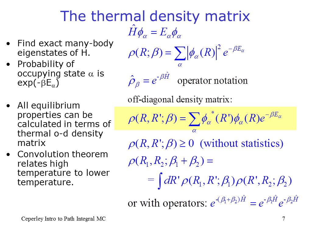 The thermal density matrix