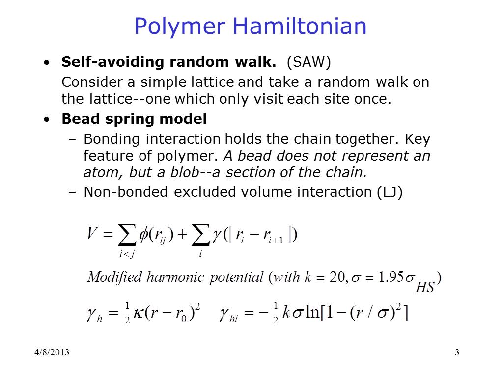 Polymer Hamiltonian