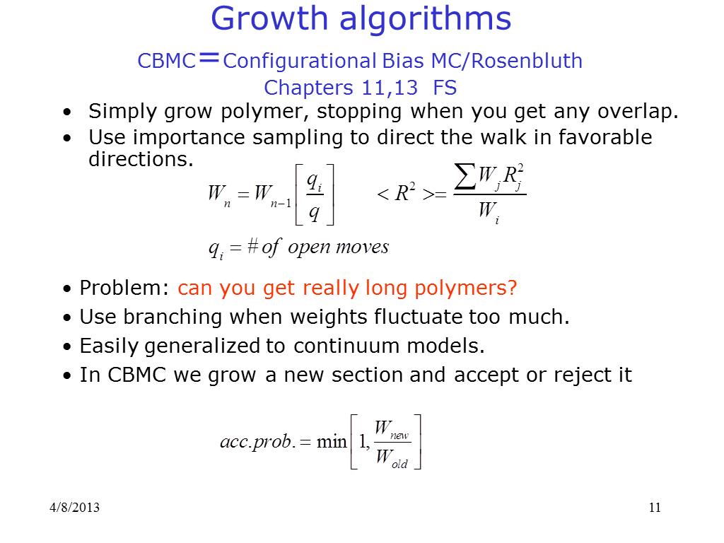 Growth algorithm