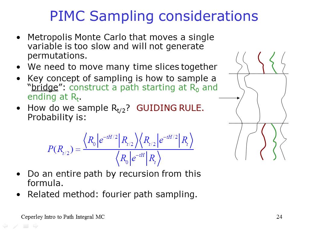 PIMC Sampling considerations