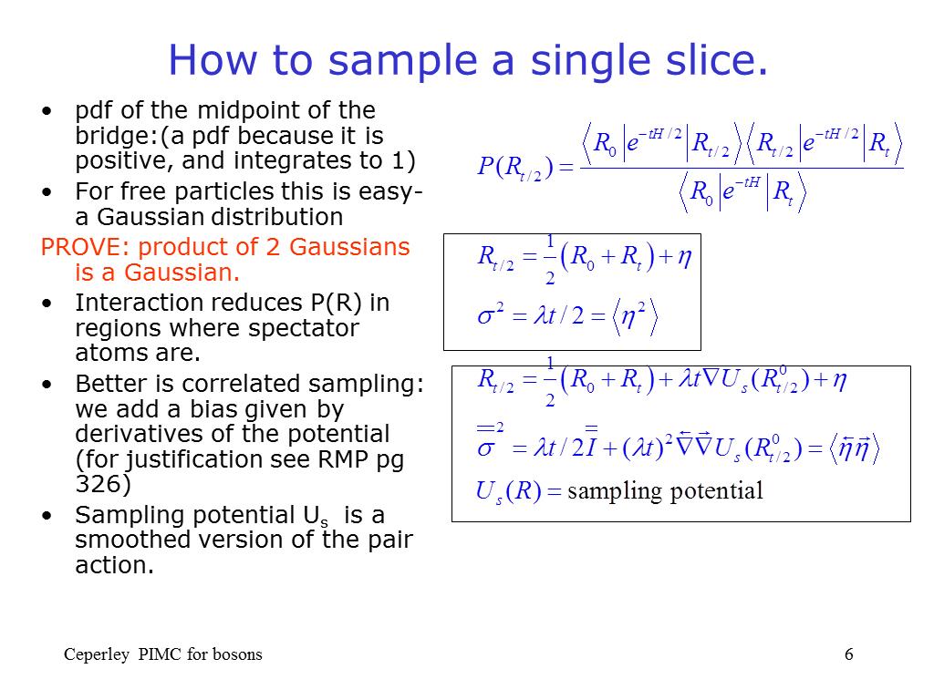How to sample a single slice.