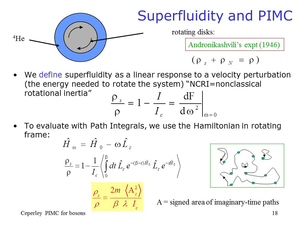 Superfluidity and PIMC