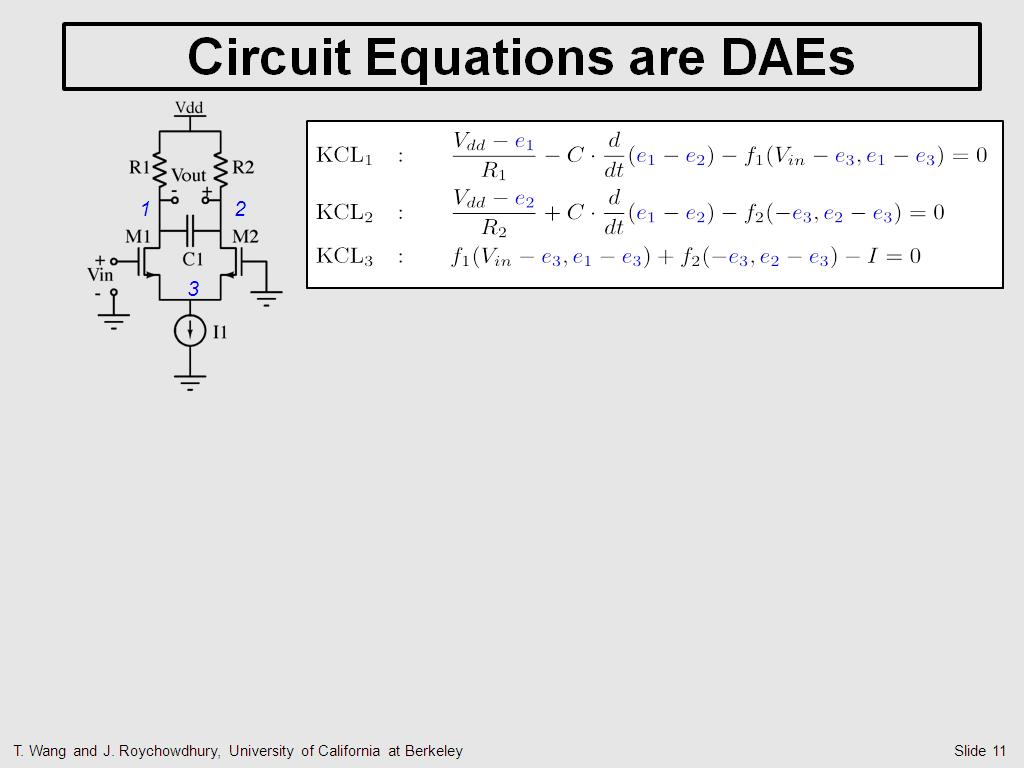 Circuit Equations are DAEs