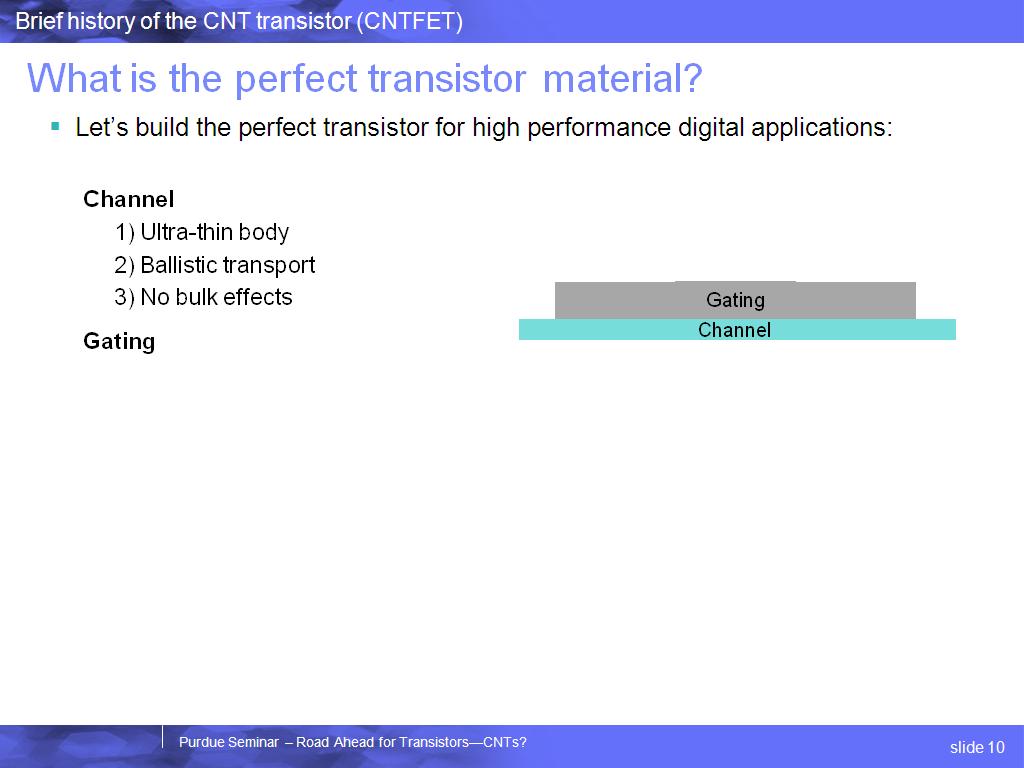 What is the perfect transistor material?