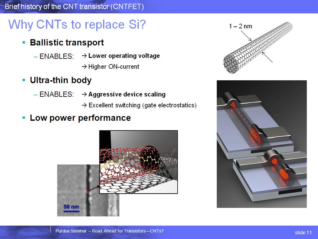Why CNTs to replace Si?