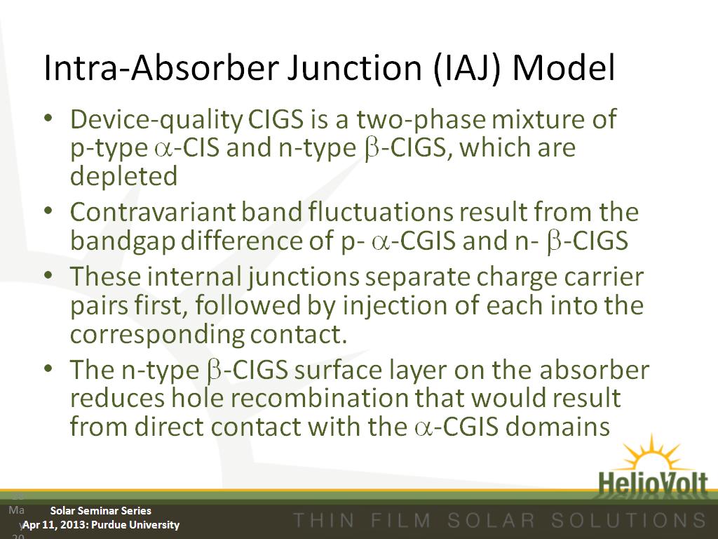 Intra-Absorber Junction (IAJ) Model