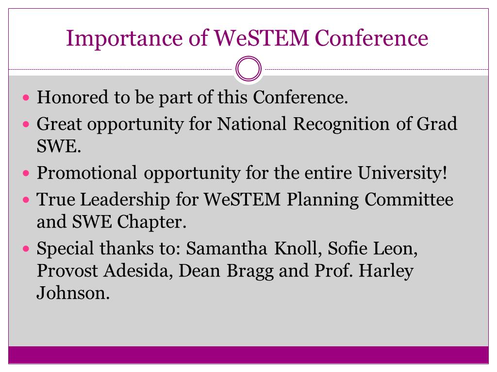 Importance of WeSTEM Conference