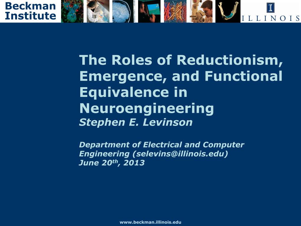 The Roles of Reductionism, Emergence, and Functional Equivalence in Neuroengineering