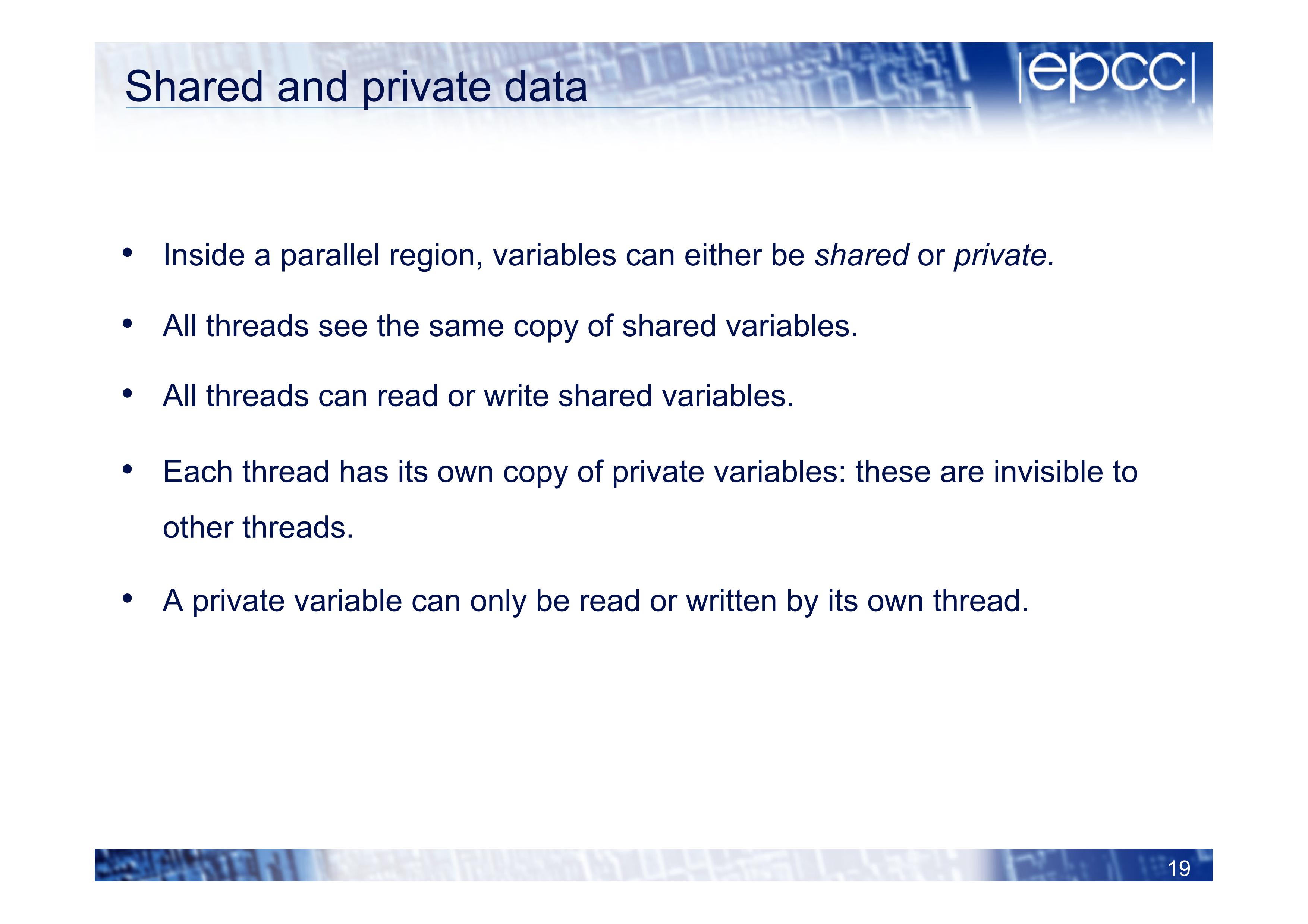 Shared and private data