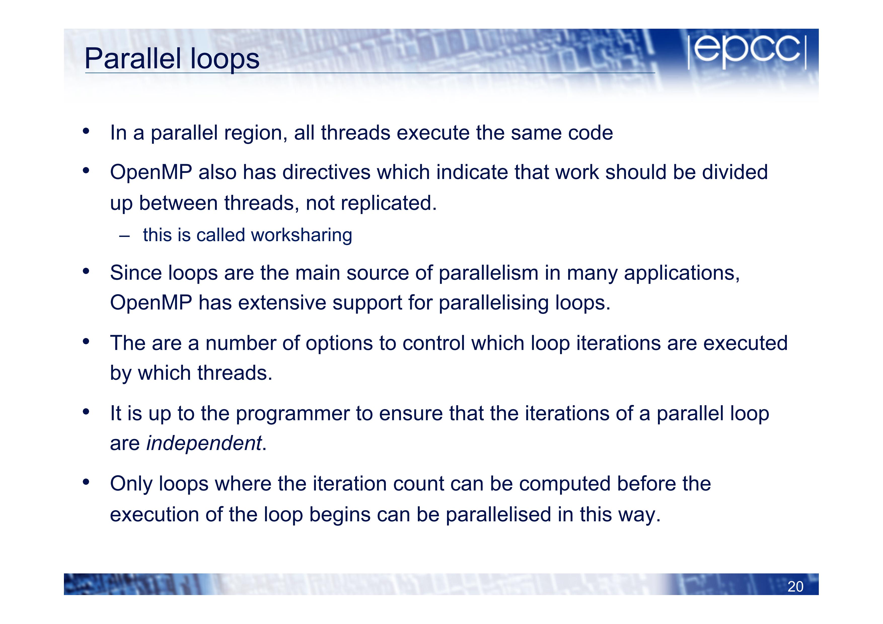 Parallel loops
