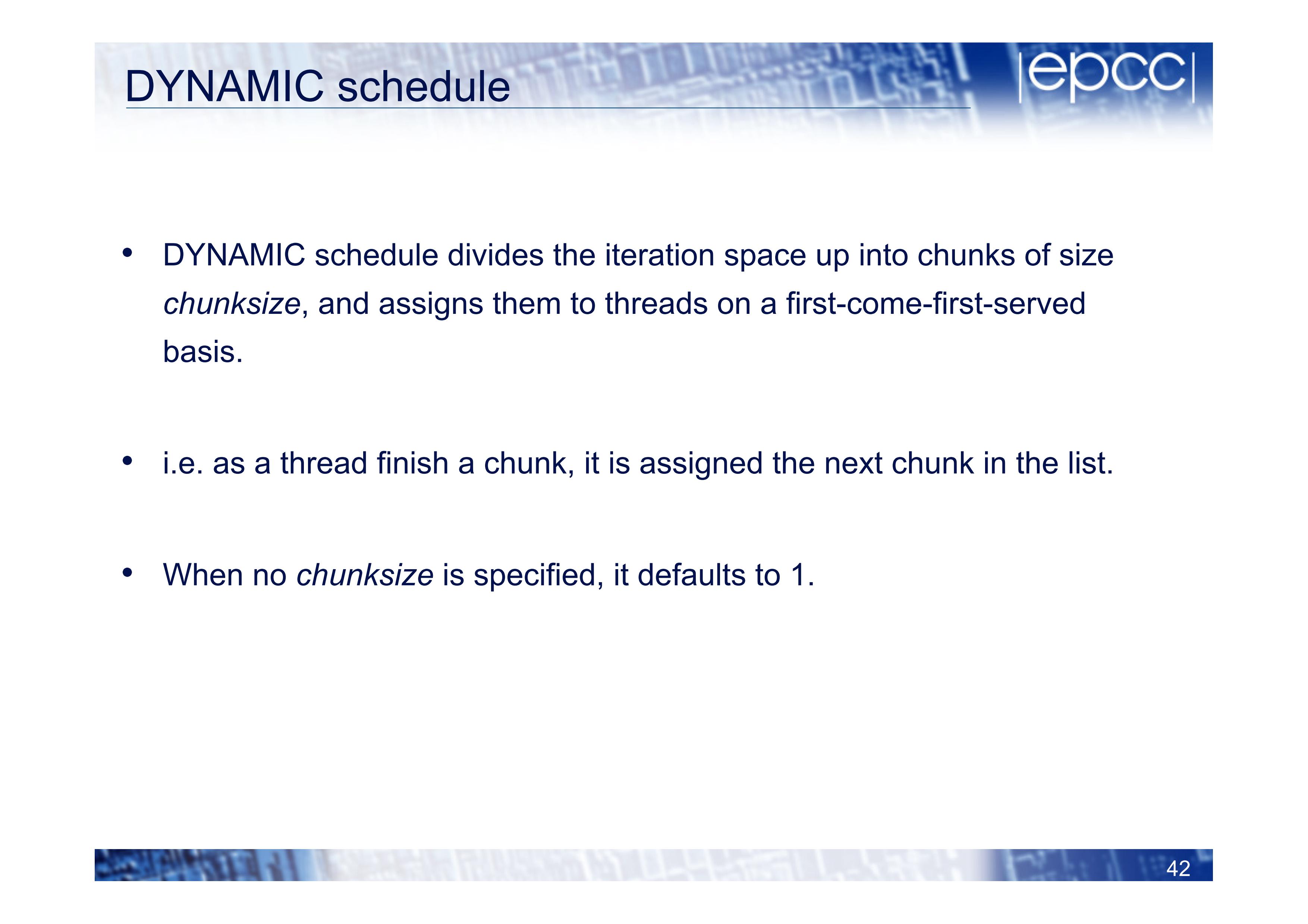 DYNAMIC schedule