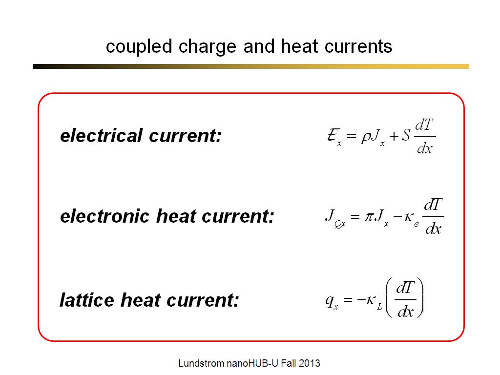 coupled charge and heat currents