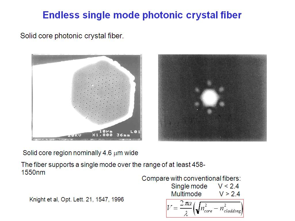 Endless single mode photonic crystal fiber