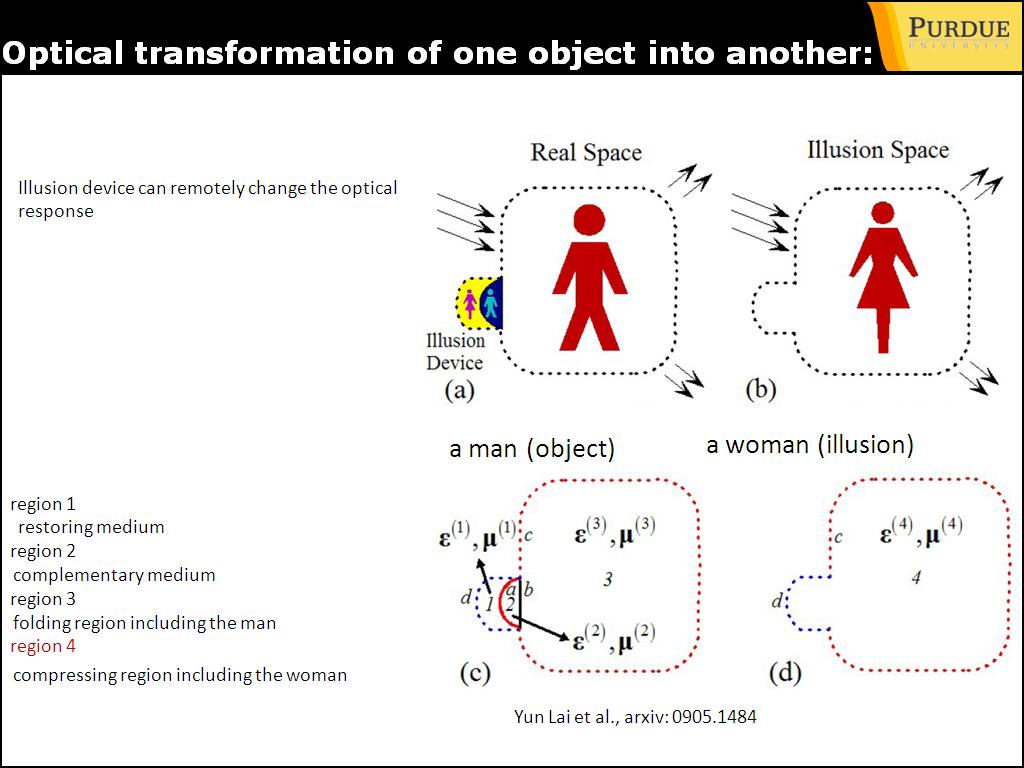 Optical transformation of one object into another: Optical Illusion