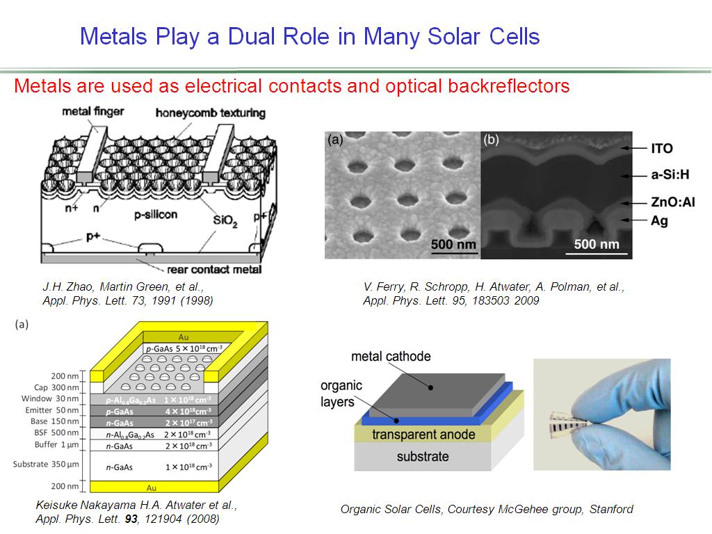 Metals Play a Dual Role in Many Solar Cells