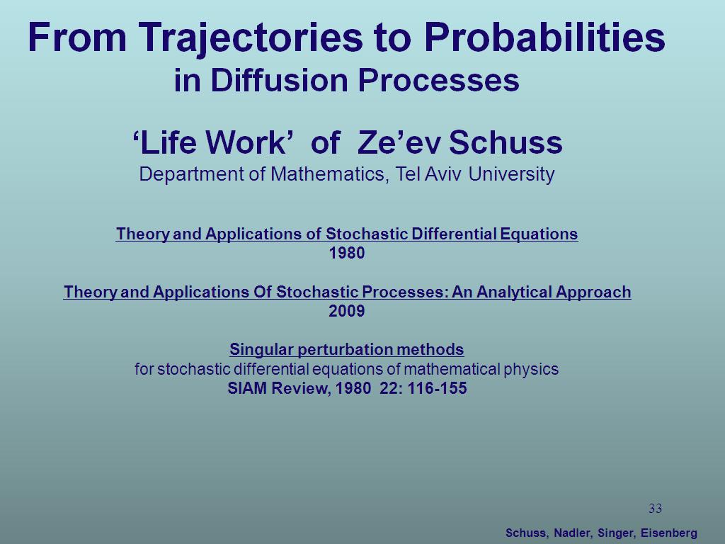From Trajectories to Probabilities