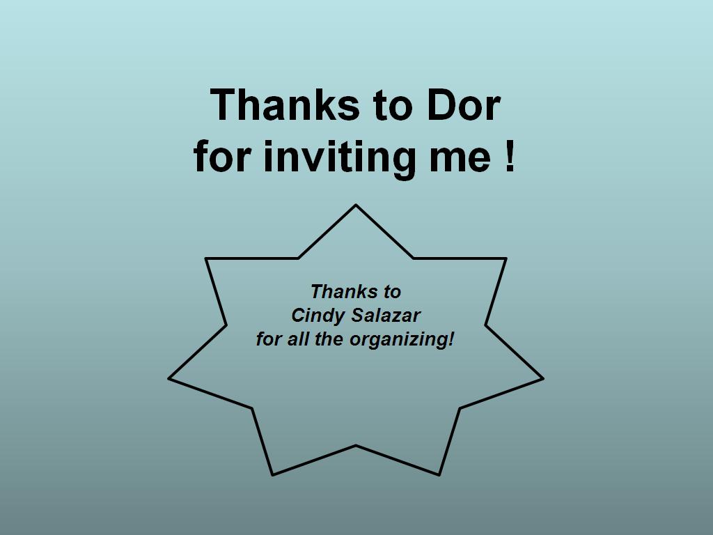Thanks to Dor for inviting me !