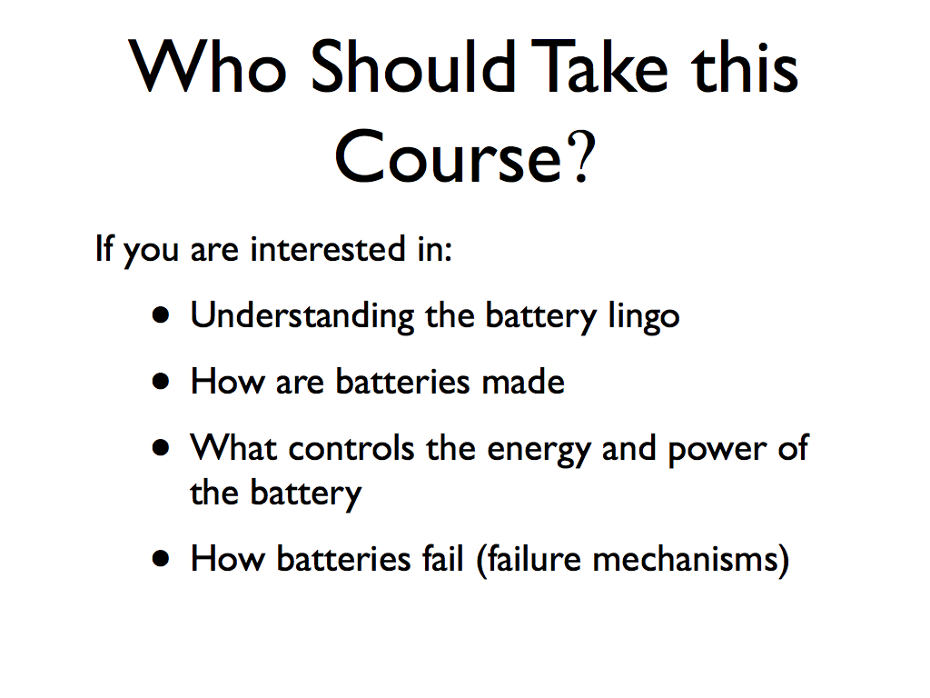 Who Should Take this Course?