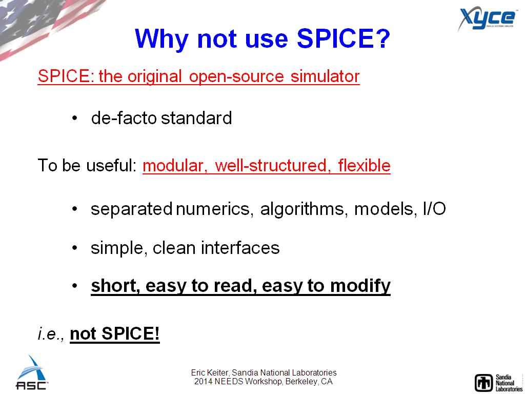 Why not use SPICE?