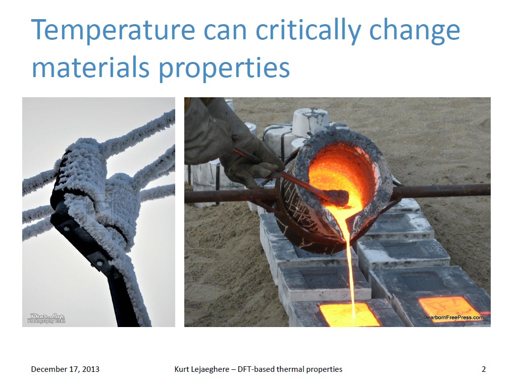 Temperature can critically change materials properties