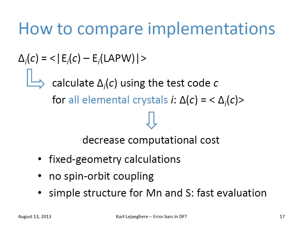 How to compare implementations