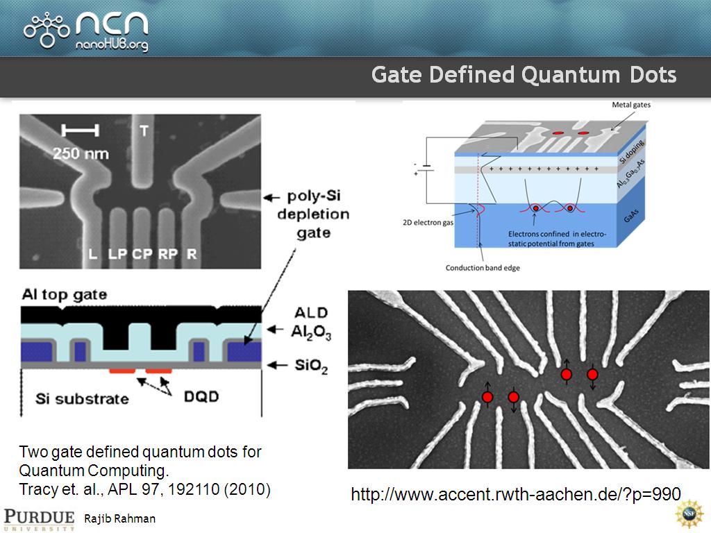 Gate Defined Quantum Dots