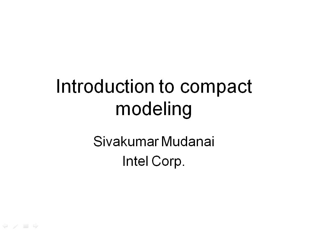 Introduction to compact modeling