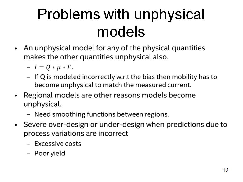 Problems with unphysical models