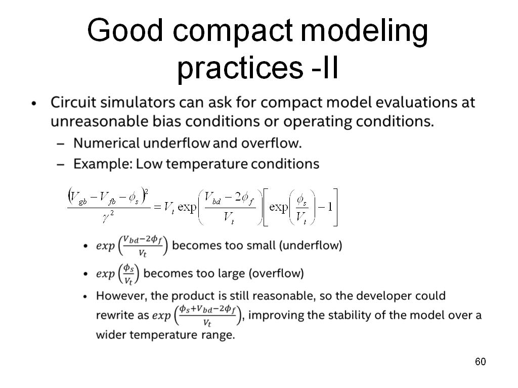 Good compact modeling practices -II
