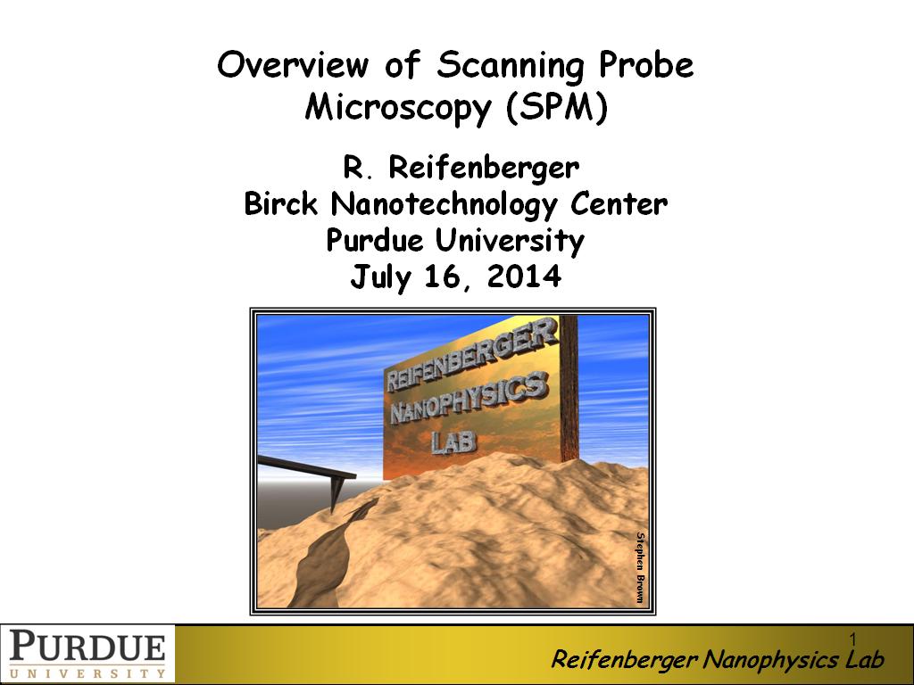 Overview of Scanning Probe Microscopy (SPM)