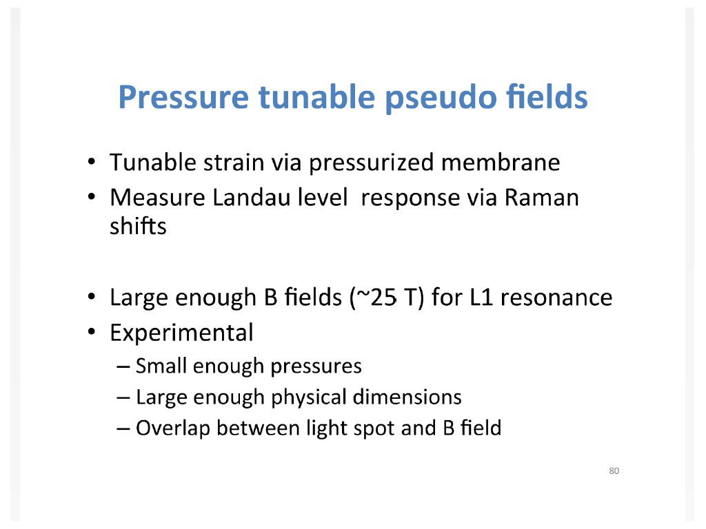 Pressure tunable pseudo fields
