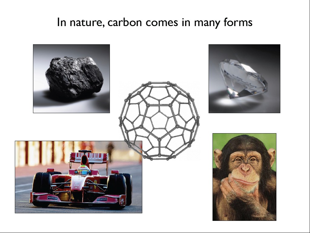 In nature,carbon comes in many forms