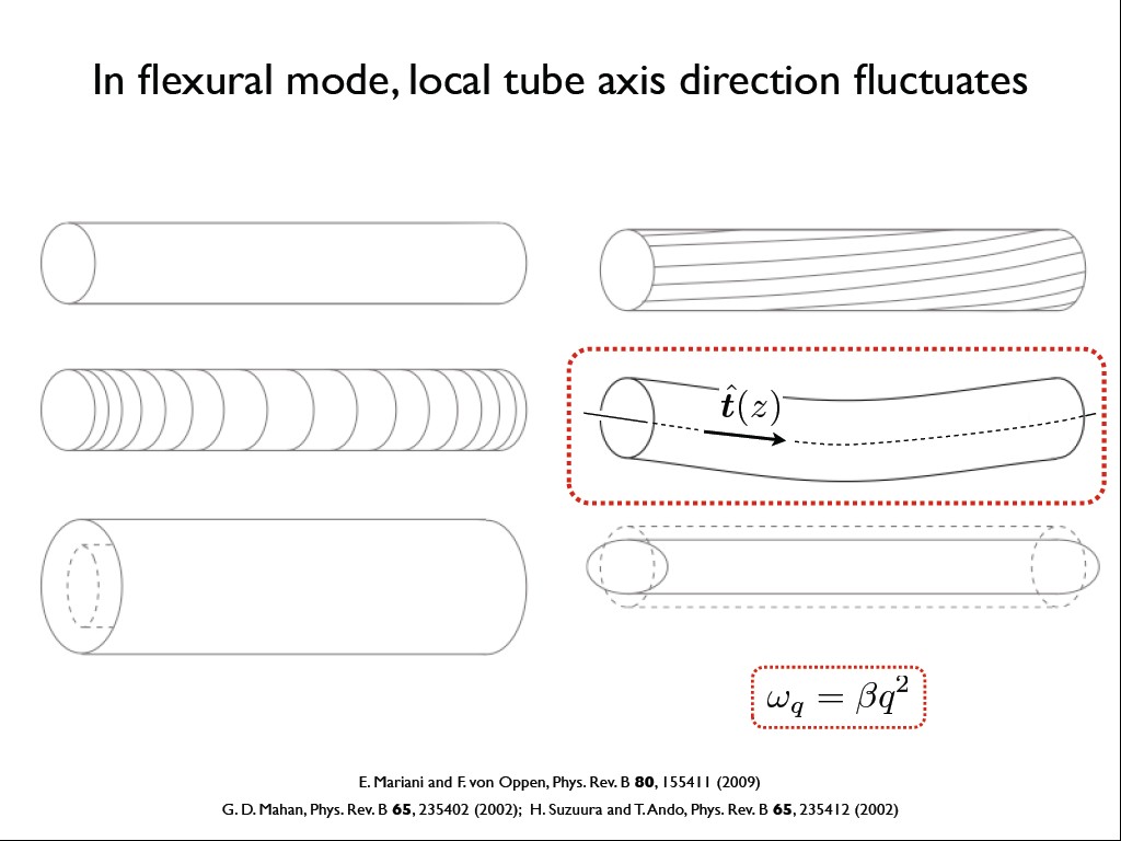 In ﬂexural mode,local tube axis direction ﬂuctuates