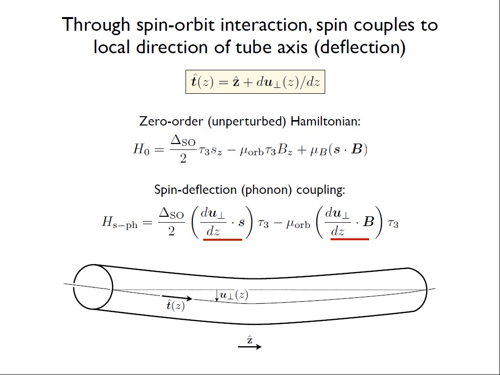 Through spin-orbit interaction,spin couples to local direction of tube axis