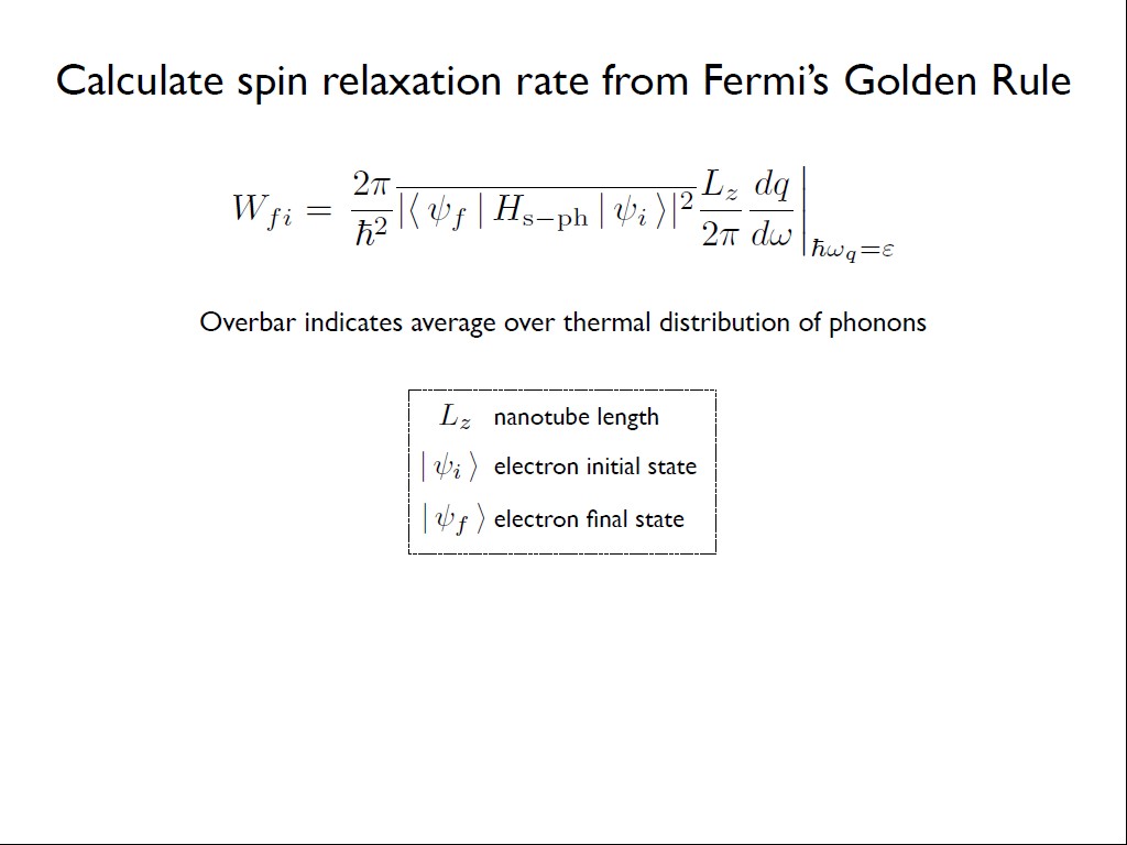 Calculate spin relaxation rate from Fermi's Golden Rule