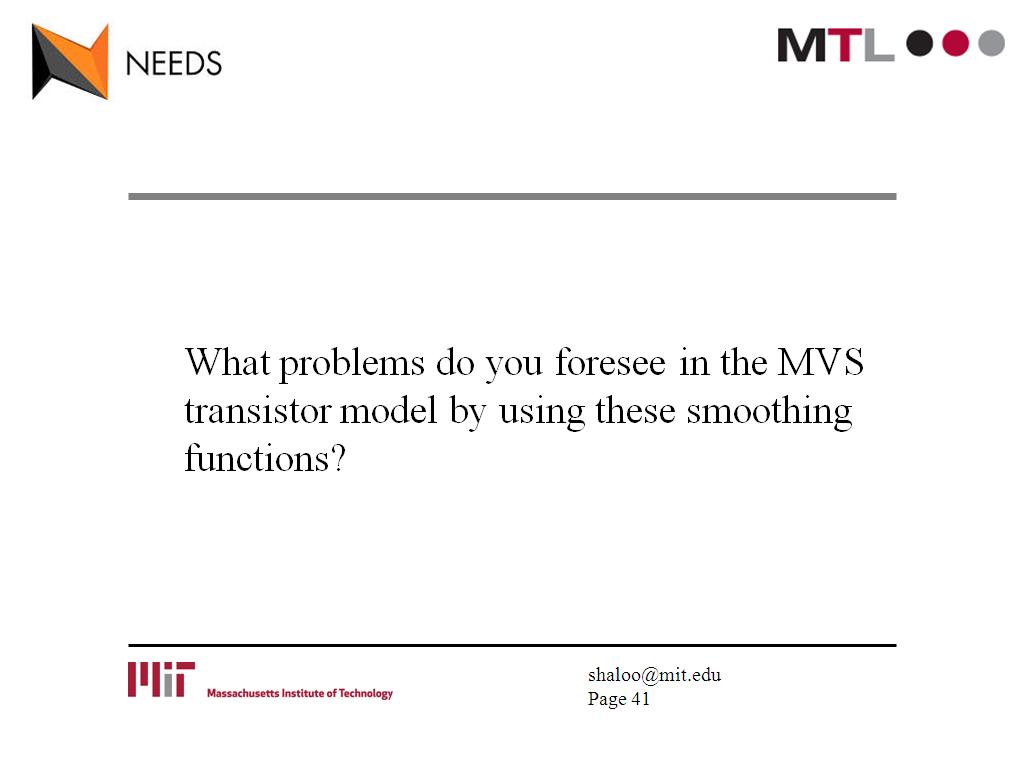 What problems do you foresee in the MVS transistor model