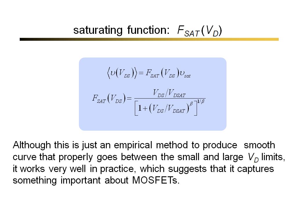saturating function: FSAT (VD)