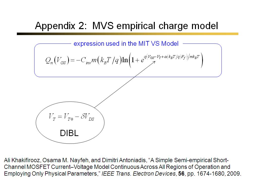 Appendix 2: MVS empirical charge model