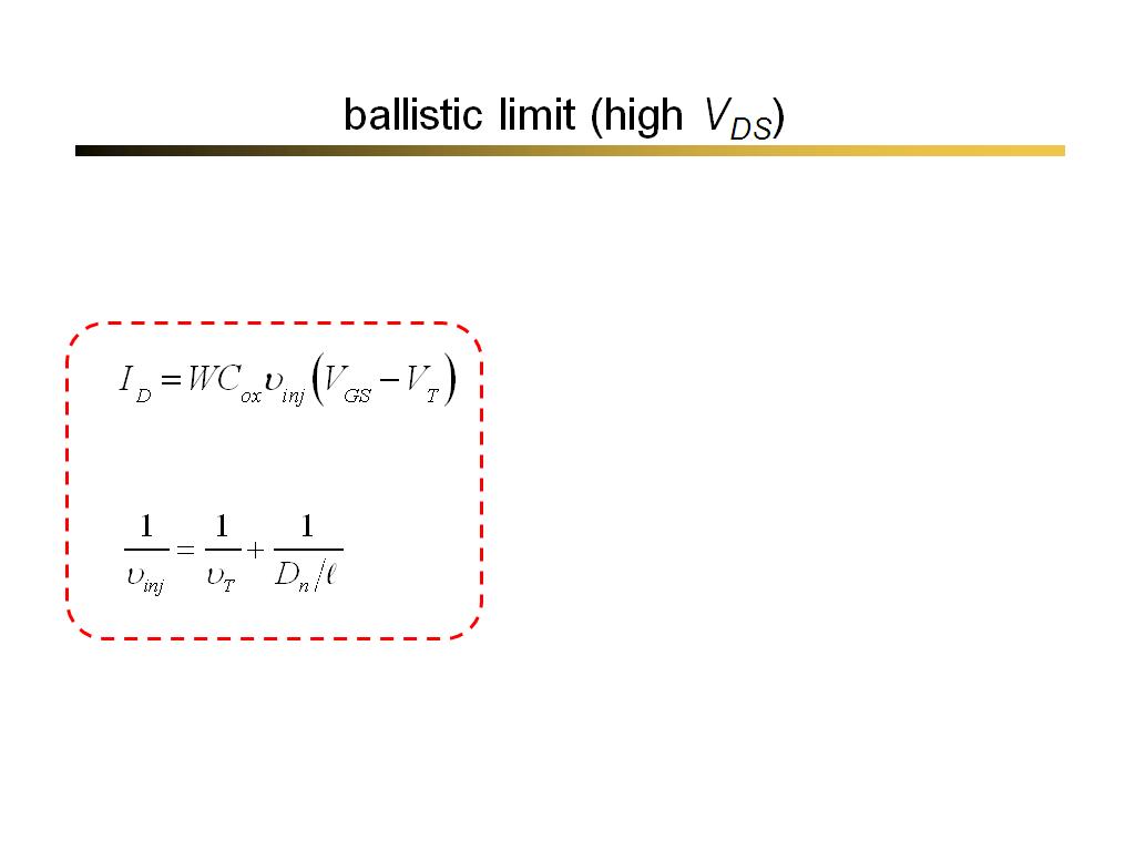 ballistic limit (high VDS)