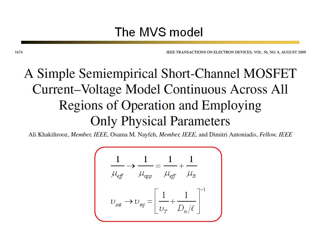 The MVS model